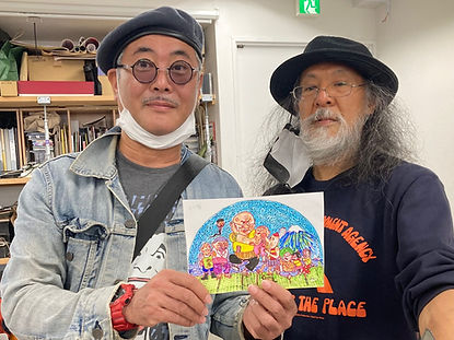 根本敬画伯と伊達ヒデユキの２ショット写真